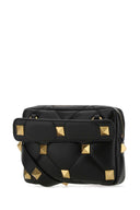 Valentino Garavani Black Nappa Leather Roman Stud Handbag