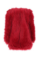 Saint Laurent Red Eco Fur płaszcz