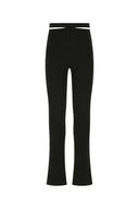 Andrea Adamo Black Etrapt Viscose Blend Pant
