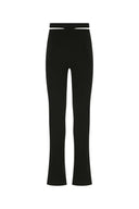 Andrea Adamo Black Etrapt Viscose Blend Pant