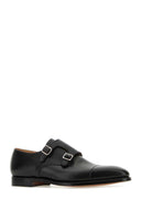 Scarpe con cinturino da monaco in pelle nera Crockett & Jones