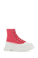 Alexander McQueen Fuchsia Canvas Tread Slick Sneaker