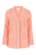 Bottega Veneta Pink Chenille 가디건