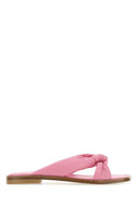 Stuart Weitzman Pink Nappa skórzane kapcie