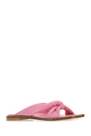 Stuart Weitzman Pink Nappa skórzane kapcie