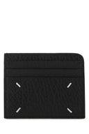 Porta della carta in pelle nera Maison Margiela
