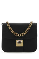 Maison Margiela Two Tone Leather And Cotton New Lock Square Handbag