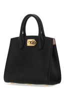 Salvatore Ferragamo Black Leather 스튜디오 핸드백