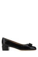 Salvatore Ferragamo Black Leather Vara Pumps