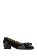 Salvatore Ferragamo Black Leather Vara Pumps