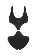 Lisa Marie Fernandez Black Stretch Terry Scallop Trikini