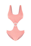 Lisa Marie Fernandez Pink Stretch Terry Scallop Trikini