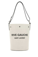 Saint Laurent Bolso bombonera Rive Gauche de lona marfil