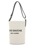 Saint Laurent Bolso bombonera Rive Gauche de lona marfil