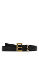 Cinturón de cuero negro Saint Laurent