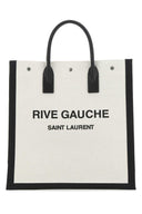Saint Laurent zweifarbige Rive Gauche-Einkaufstasche aus Segeltuch