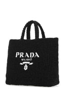 Prada Black Raffia Shopping Bag