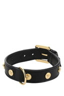 Versace Black Leather Medusa Dog Collar