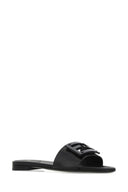 Fendi Black Leather Baguette Slippers