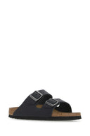 Birkenstock Black Leather Arizona Slippers