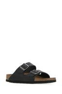 Pantofole in pelle nera Birkenstock