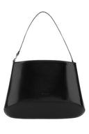 Bolso de cuero negro bajo clásico