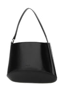 Bolso de cuero negro bajo clásico