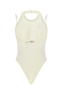 Andrea Adamo Ivory Stretch Viscose Blend Bodysuit