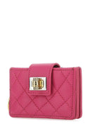 Soporte de tarjetas de cuero Lanvin Fuchsia