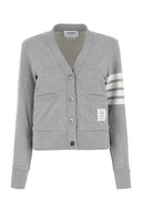 Thom Browne Melange Grey Cotton Cardigan