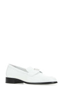 Prada White Leather Fickers