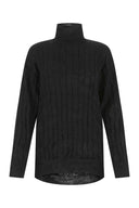 Balenciaga Black Silk Blend Oversize Sweater