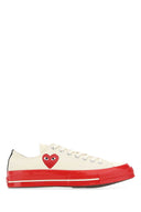 Comme Des Garcons Play Ivory Canvas Comme Des Garã§Ons X Converse Sneakers