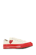 Comme Des Garcons Play Ivory Canvas Comme Des Garã§Ons X Converse Sneakers