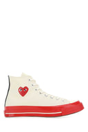 Comme Des Garcons Play Ivory Canvas Comme Des Garã§Ons X Converse Sneakers
