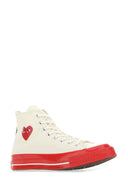 Comme Des Garcons Play Ivory Canvas Comme Des Garã§Ons X Converse Sneakers