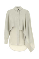 Quira hellgraue Seidenbluse