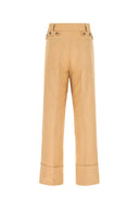 Quira Camel Cotton Wide Leg Pant