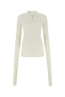 Quira Chalk Cotton Blend Cardigan