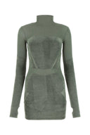 Dion Lee Sage Green Stretch Viscose Blend Mini Dress