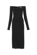 Dion Lee Black Crepe Lady Off The Shoulder Dress