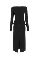 Dion Lee Black Crepe Lady Off The Shoulder Dress