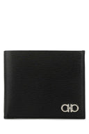 Billetera de cuero negro de Salvatore Ferragamo