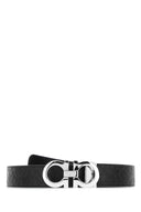Salvatore Ferragamo Black Leather Reversible Belt