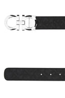 Salvatore Ferragamo Black Leather Reversible Belt