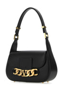Borsa a tracolla con catena con logo V in pelle nera Valentino Garavani
