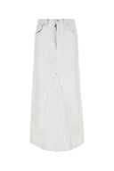 Maison Margiela Falda de mezclilla blanca