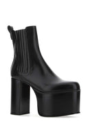Valentino Garavani Black Leather Club Ankle Boots