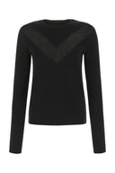Alexander McQueen Black Stretch Stretch Wool Blend Sweater