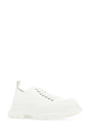 Alexander McQueen White Canvas Tread Slick Sneaker